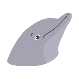 Dolphin head flat sticker PNG Design