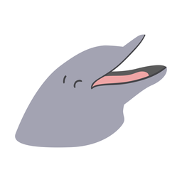 Adesivo de golfinho rindo cabeça plana Desenho PNG