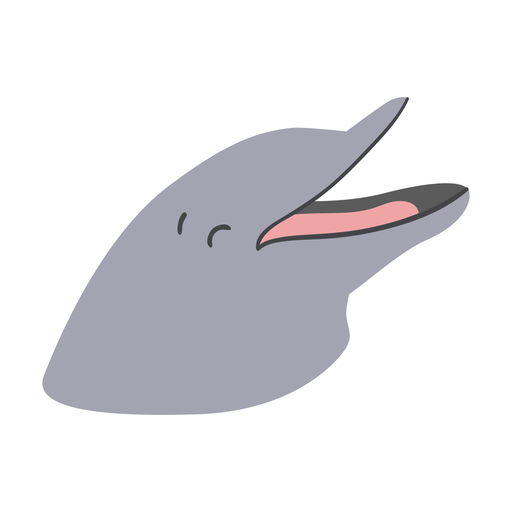 Adesivo de golfinho rindo cabeça plana Desenho PNG
