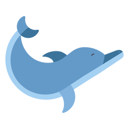 Dolphin swimming flipper tail flat rounded geometric PNG Design Transparent PNG