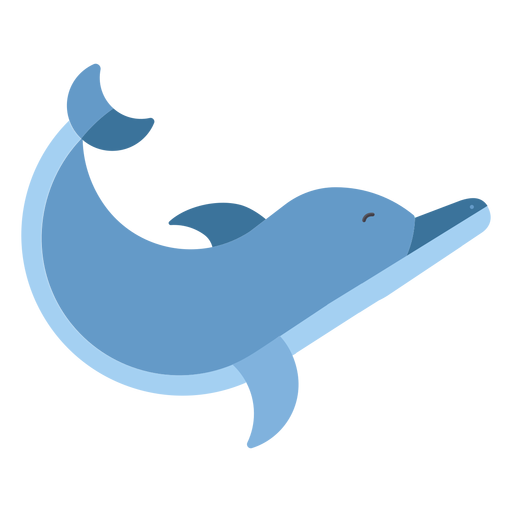 Delfín nadando aleta cola plana redondeada geométrica Diseño PNG