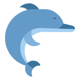 Delphinschwanzflipper schwimmen flach gerundet geometrisch PNG-Design