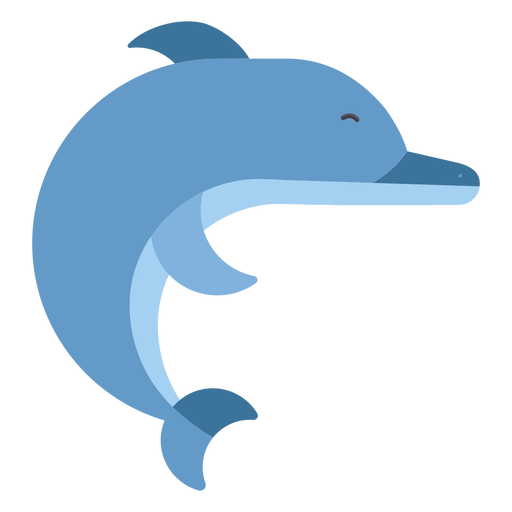 Delphinschwanzflipper schwimmen flach gerundet geometrisch PNG-Design