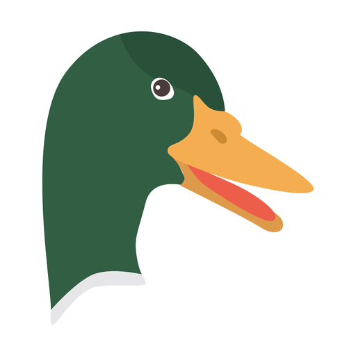 Flacher Aufkleber des Drake Duck Wild Duck Schnabels PNG-Design