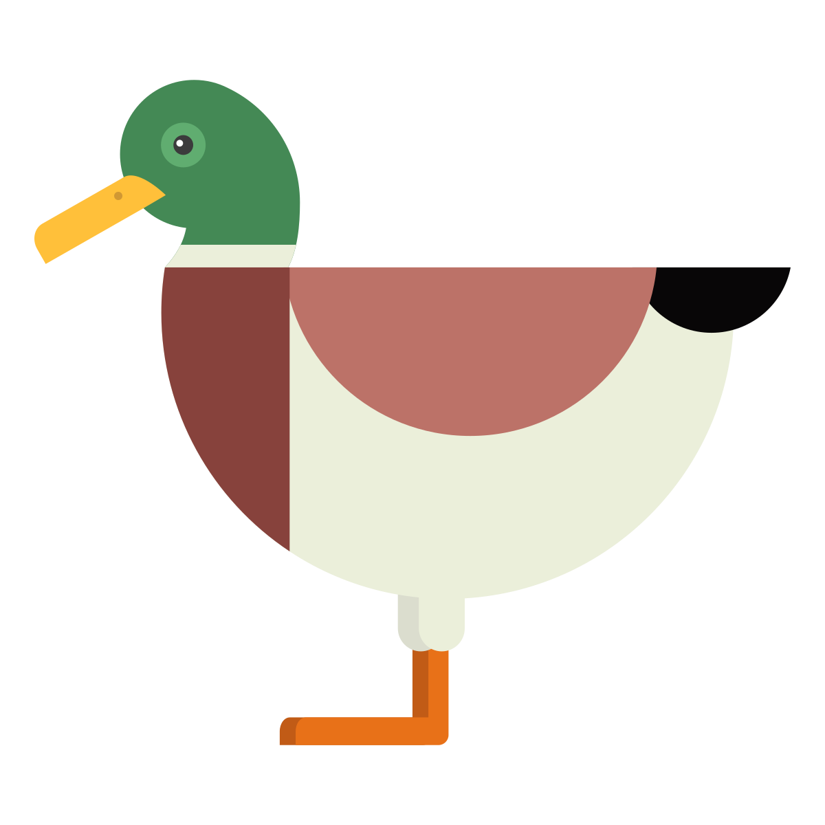 Drake Ente Wildente Schwanzschnabel Flach Gerundet Geometrisch PNG- Und  SVG-Design Für T-Shirts, image size:1200x1200