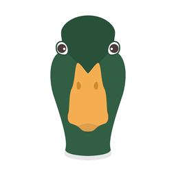 Entenschnabel Drake Wildentenkopf flacher Aufkleber PNG-Design