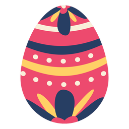 Huevo de pascua pintado huevo de pascua huevo de pascua patrón de flores raya plana plana Diseño PNG