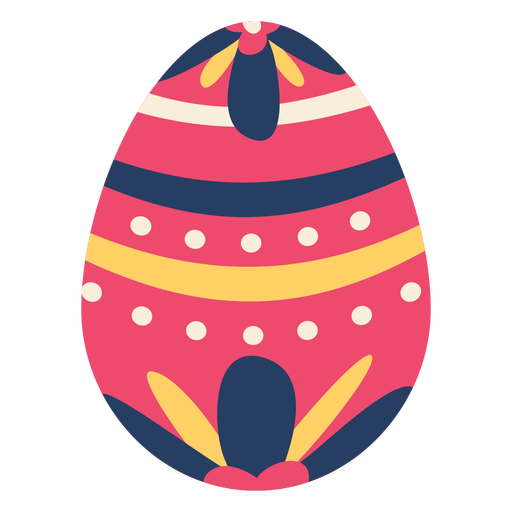 Egg easter painted easter egg easter egg flower pattern spot stripe flat PNG Design