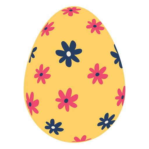 Egg easter painted easter egg easter egg pattern flower flat PNG Design