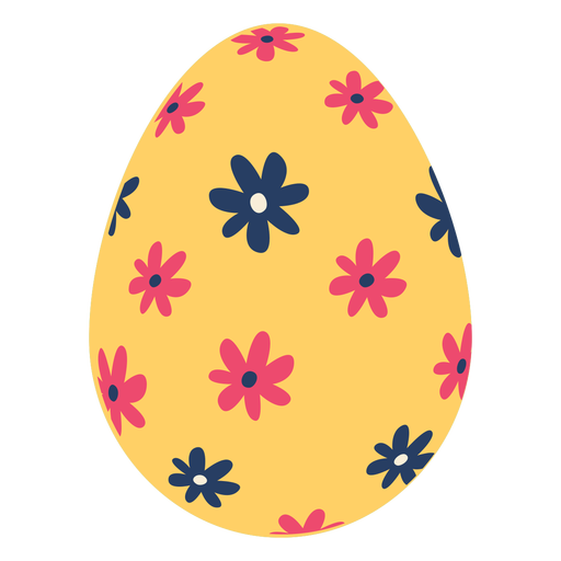 Egg Easter Painted Easter Egg Easter Egg Pattern Flower Flat PNG