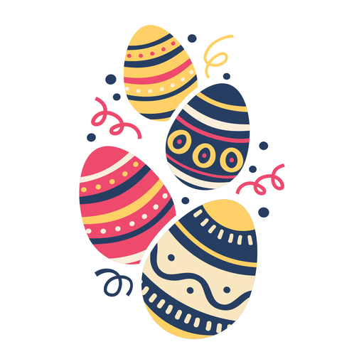 Ei Ostern gemaltes Osterei Osterei-Muster vier flach - Transparenter