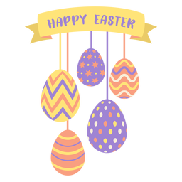 Ei Ostern gemalt Osterei Osterei Muster Band fünf glückliche Ostern flach PNG-Design