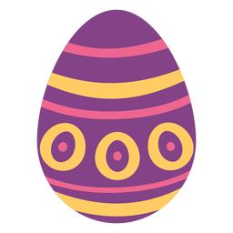 Egg easter painted easter egg easter egg pattern spot circle stripe flat PNG Design