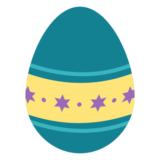 Huevo de pascua pintado plano Diseño PNG
