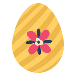 Egg easter painted easter egg easter egg pattern stripe flower petal flat PNG Design