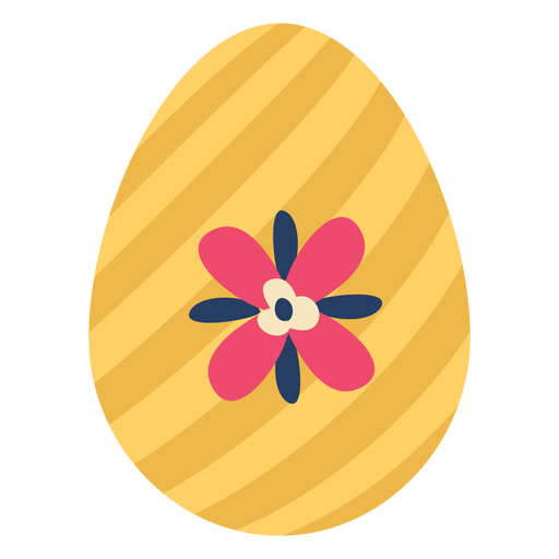 Egg easter painted easter egg easter egg pattern stripe flower petal flat PNG Design