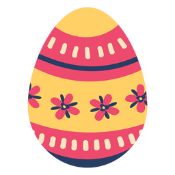 Egg easter painted easter egg easter egg pattern stripe petal flower flat PNG Design