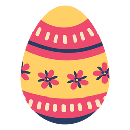Ovo de Páscoa pintado de ovo de páscoa padrão de ovo de páscoa listra pétala flor plana