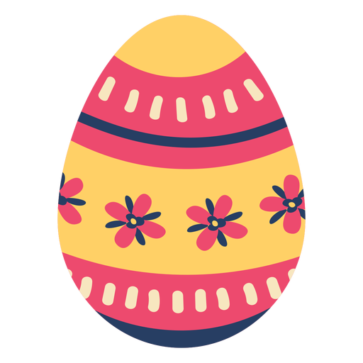 Egg easter painted easter egg easter egg pattern stripe petal flower flat PNG Design