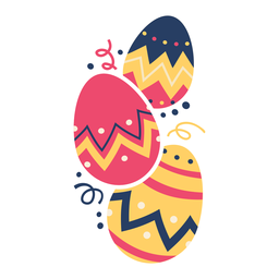 Egg easter painted easter egg easter egg pattern three flat PNG Design