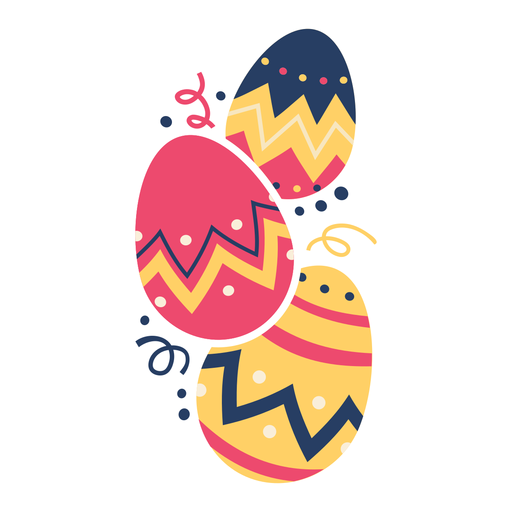 Huevo de pascua huevo de pascua pintado huevo de pascua patrón tres planos Diseño PNG