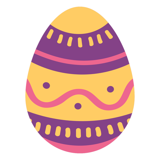 Egg easter painted easter egg easter egg pattern wave spot stripe flat PNG Design