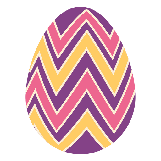 Egg easter painted easter egg easter egg pattern zigzag stripe flat PNG Design