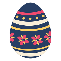 Ei Ostern gemalt Osterei Osterei Blütenblatt Blumenmuster Fleck Streifen flach PNG-Design