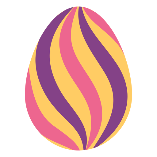 Egg easter stripe painted easter egg easter egg pattern flat PNG Design