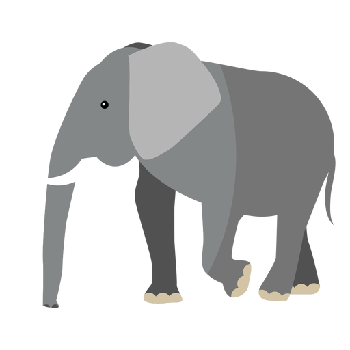 Elefantenohr Elfenbein Rumpf Schwanz flach PNG-Design