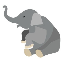 Oreja elefante tronco plano Diseño PNG