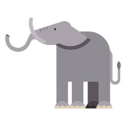 Elefant Elfenbein Ohr Rumpf Schwanz flach Abgerundet geometrisch PNG-Design