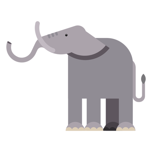 Elefant Elfenbein Ohr Rumpf Schwanz flach Abgerundet geometrisch PNG-Design