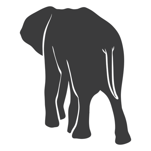 Silueta de cola de elefante Diseño PNG
