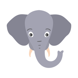 Adesivo achatado do focinho com orelha tromba de elefante Desenho PNG