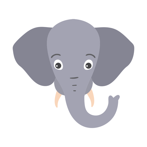 Elephant trunk ear ivory head muzzle flat sticker ...
