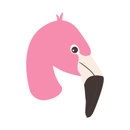 Flamingo beak pink flat sticker PNG Design