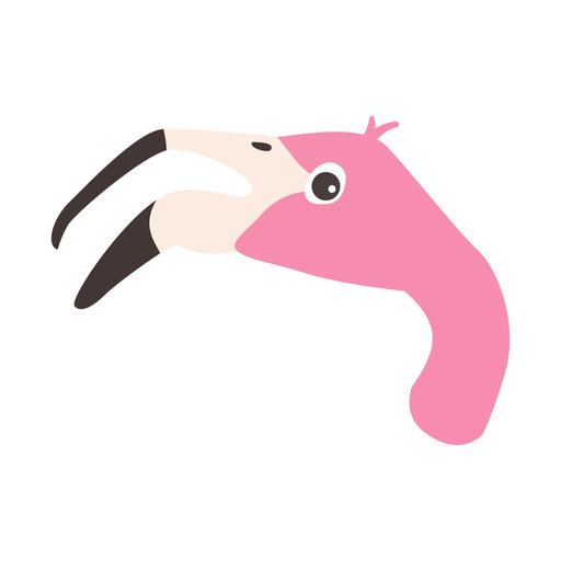 Flamingo pink beak flat sticker PNG Design