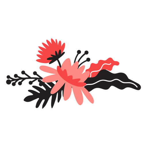Blütenbouqet Knospe Blütenblatt Stielblatt flach PNG-Design