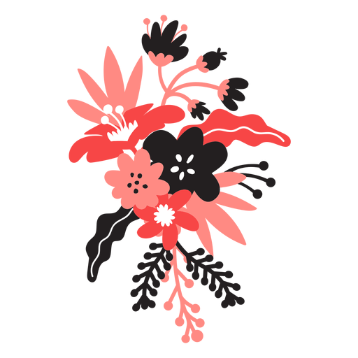 Blütenbouqet Knospenstiel Blütenblatt Blatt flach PNG-Design