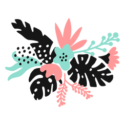 Flor em botão de pólen pétala folha haste plana Desenho PNG