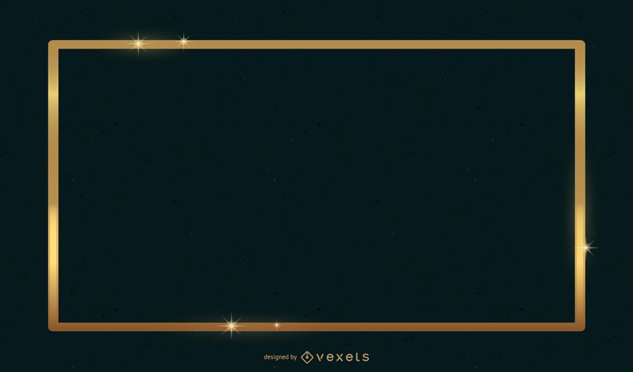 Golden frame for text over green background Golden frame for text over green background