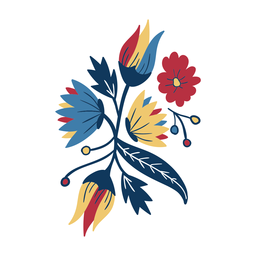Pétala do caule da folha da flor plana Desenho PNG