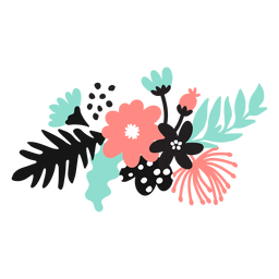 Pétala de flor botão de pólen folha haste plana Desenho PNG