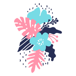 Flower stem bud petal leaf pollen flat PNG Design