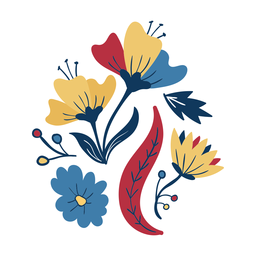 Flor tallo hoja brote pétalo plano Diseño PNG