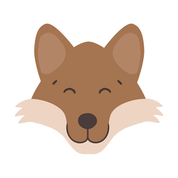 Flacher Aufkleber der Fox-glücklichen Kopfmündung PNG-Design