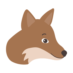 Flacher Aufkleber der Fox-Kopfmündung PNG-Design