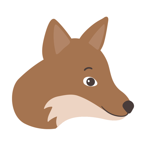 Fox head muzzle flat sticker PNG Design