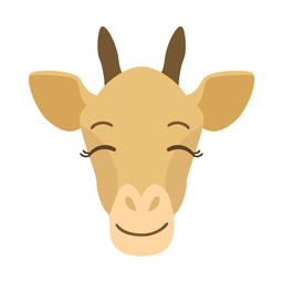 Giraffe glücklicher Kopf Ossikone flacher Aufkleber PNG-Design